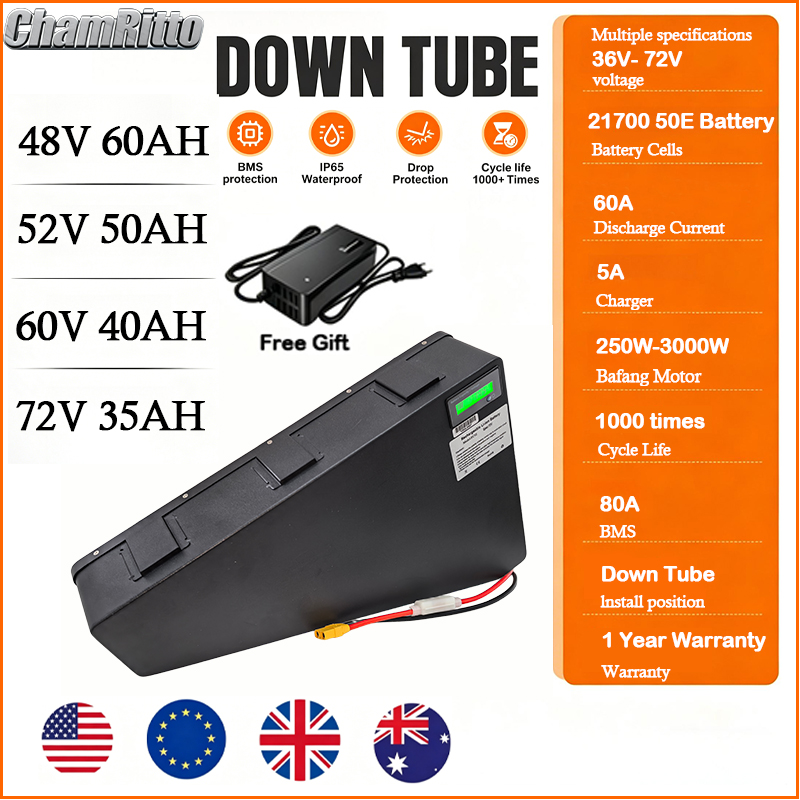 72V 50Ah 21700 Lithium Battery - Bicicleta Eléctrica 60v 72v 3000w Batería