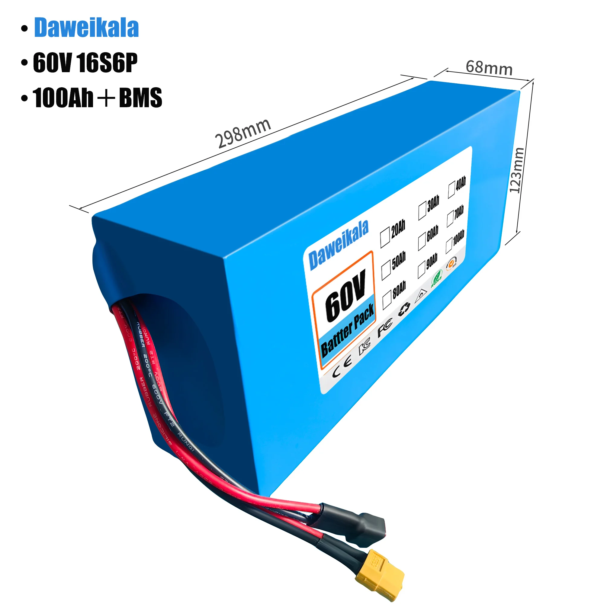 60V 50Ah Electric Scooter Battery - Batería para bicicleta eléctrica de 60V,