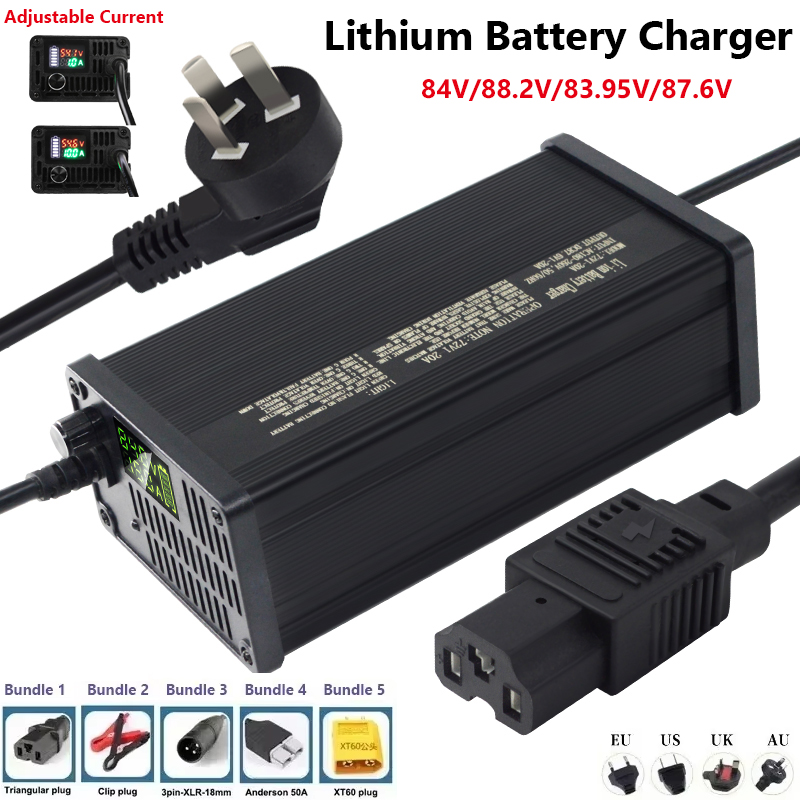 72V 15A Fast Charger - Cargador de batería de litio ajustable