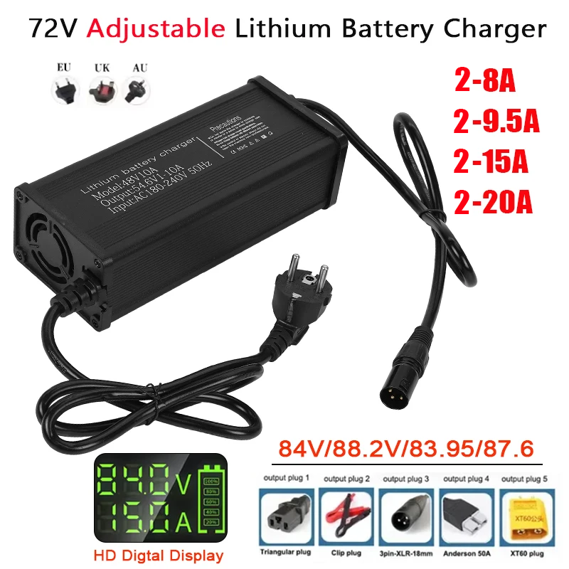 72V 15A Fast Charger - Cargador de Batería de Litio de
