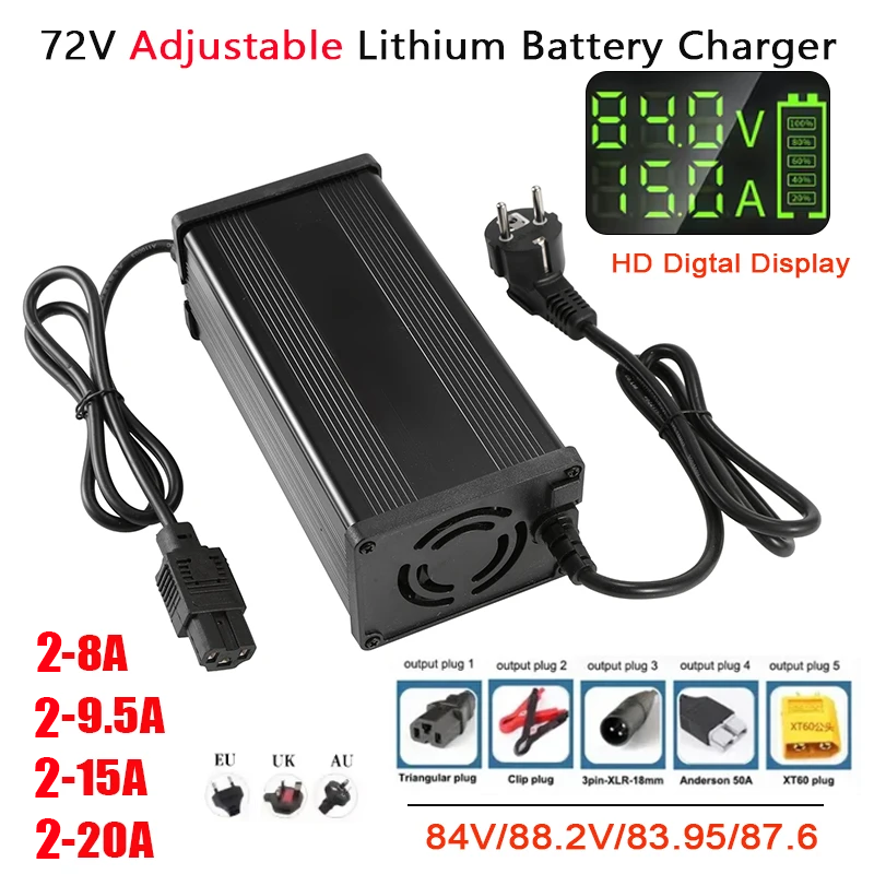 72V 15A Fast Charger - Cargador de Batería de Litio de