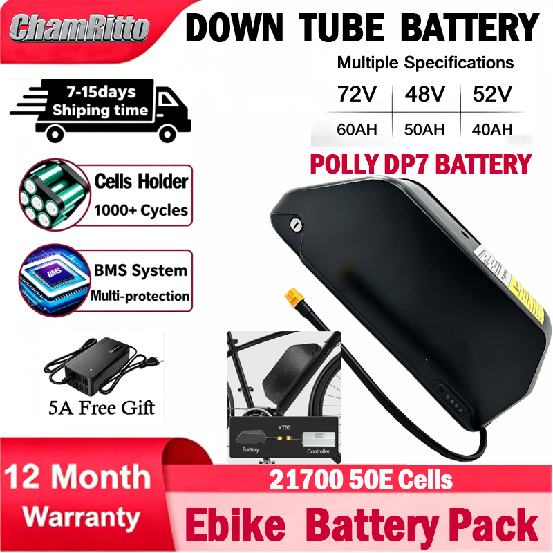 72V 50Ah 21700 Lithium Battery - Batería para bicicleta eléctrica Cham-Rider 36V