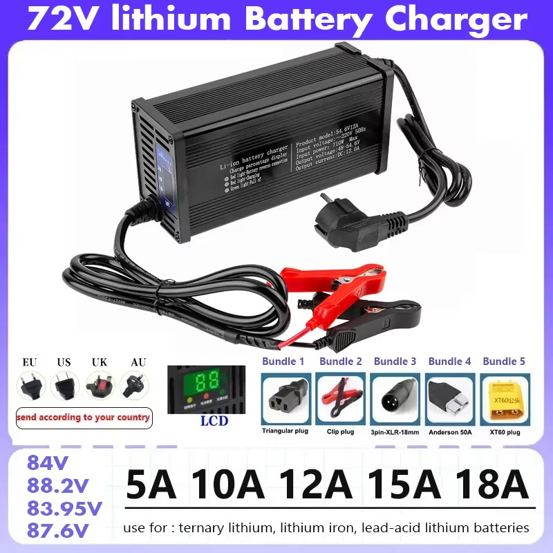 84V 20A Smart Charger - Cargador de batería inteligente Lifepo4 de