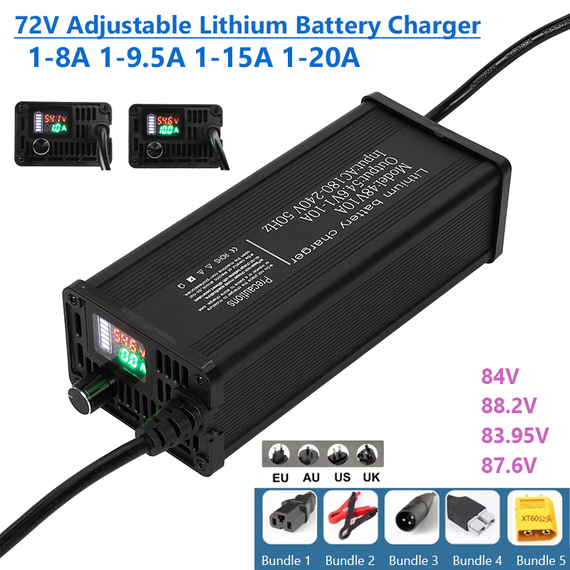 72V 15A Fast Charger - Cargador de batería de litio ajustable