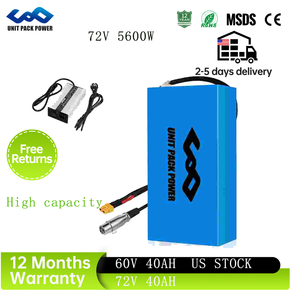 72V 40Ah Lifepo4 Battery Pack - Paquete de Baterías para Bicicleta Eléctrica